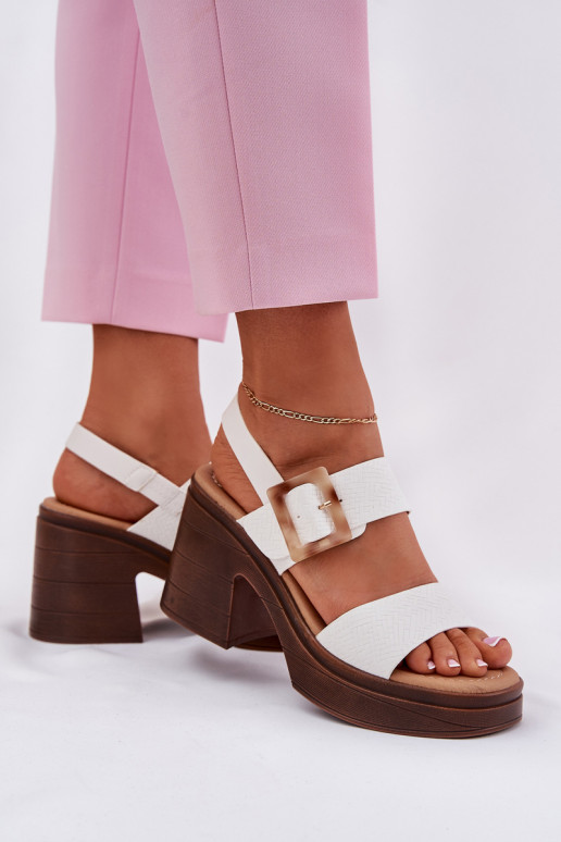 Damensandalen Auf massiven Absätzen und Plattform Vinceza 17387 Zueiße Farbe