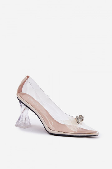Voir à travers Chaussures avec des rubans Vinceza 62213 beige 2