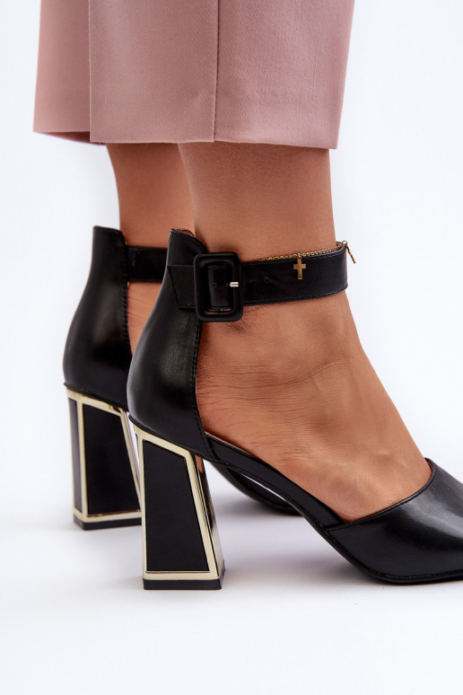 Eleganter Stil Damen-Sandalen mit hohen Absätzen schZuarze Farbe Rosazara