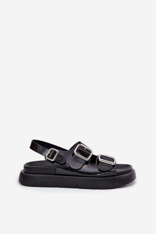 Leer Gelakte sandalen voor dames met gespen Big Star RR274662 zInart Leer Gelakte sandalen voor dames met gespen Big Star RR274662 zInart