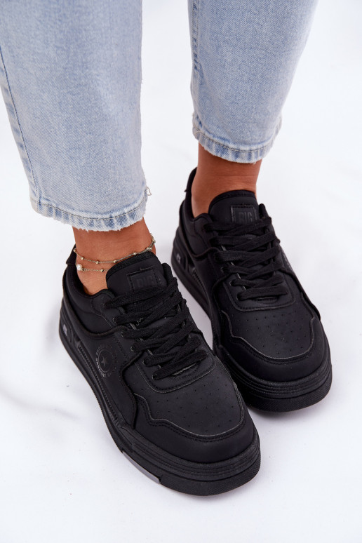 Niedrig Sneakers Stilvollllschuhe Feminin Big Star RR274A311 HI-POLY SYSTEM schZuarze Farbe