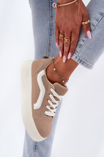 Chaussures modèle baskets Féminin avec une plateforme couleur kaki Tellnira 2