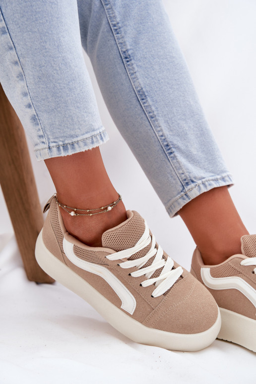 Sneakers Stilvollllschuhe Feminin mit einer Plattform Khaki-Farbe Tellnira