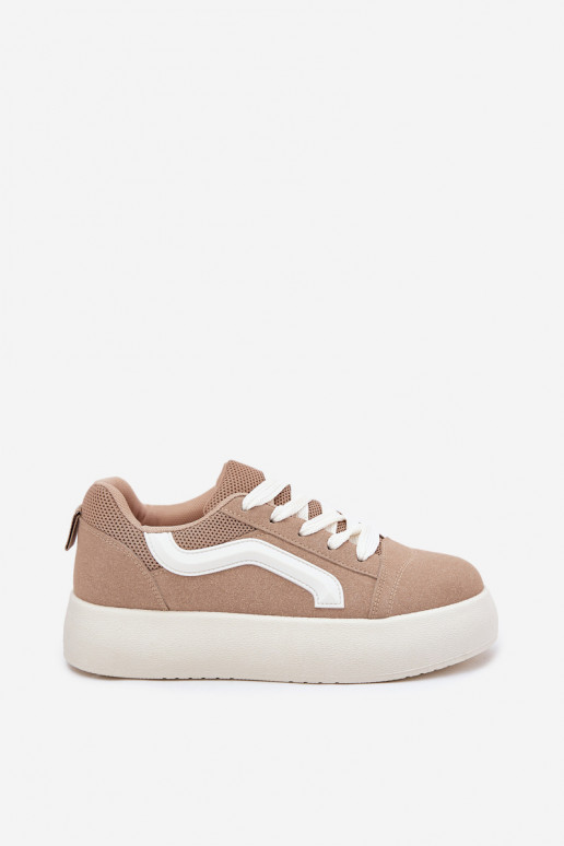 Sneakers model schoenen Dames met platform kaki kleuren Tellnira