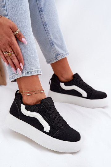 Chaussures modèle baskets Féminin avec une plateforme couleur noire Tellnira