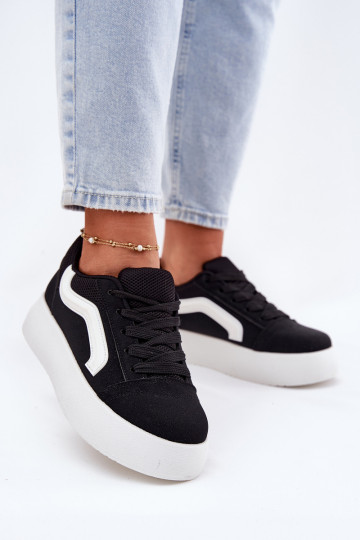 Chaussures modèle baskets Féminin avec une plateforme couleur noire Tellnira 2