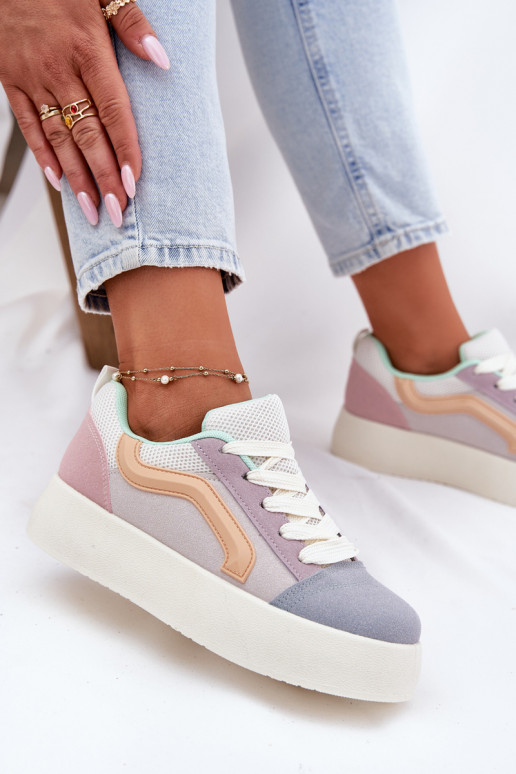 Sneakers Stilvollllschuhe Feminin mit einer Plattform Verschiedene Farben Tellnira