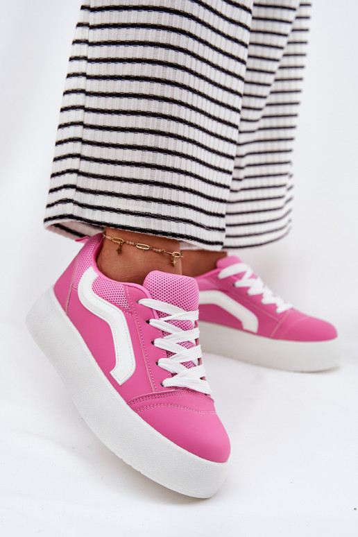 Chaussures modèle baskets Féminin avec une plateforme couleur rose Tellnira