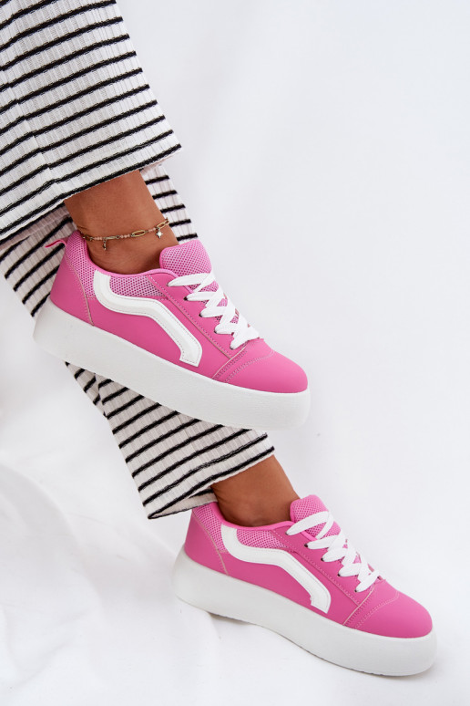Sneakers model schoenen Dames met platform roze Tellnira