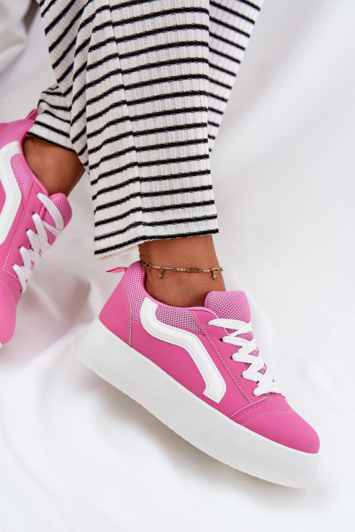 Sneakers model schoenen Dames met platform roze Tellnira