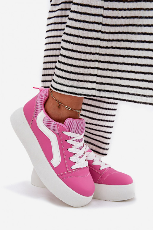 Chaussures modèle baskets Féminin avec une plateforme couleur rose Tellnira
