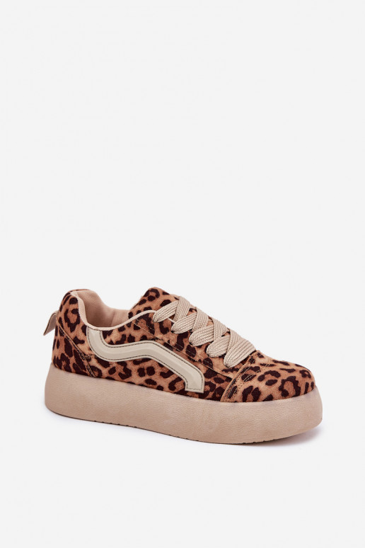 Sneakers Stilvollllschuhe Feminin mit einer Plattform mit Leopardenfellmuster Tellnira Sneakers Stilvollllschuhe Feminin mit einer Plattform mit Leopardenfellmuster Tellnira
