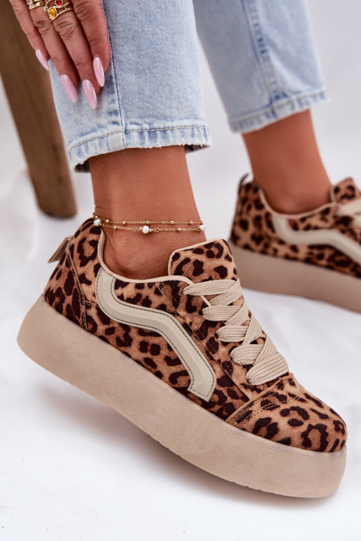 Sneakers model schoenen Dames met platform met luipaardbontpatronen Tellnira Sneakers model schoenen Dames met platform met luipaardbontpatronen Tellnira