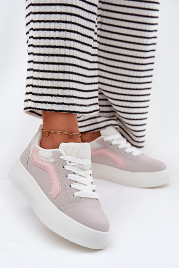 Chaussures modèle baskets Féminin avec une plateforme couleur grise Tellnira