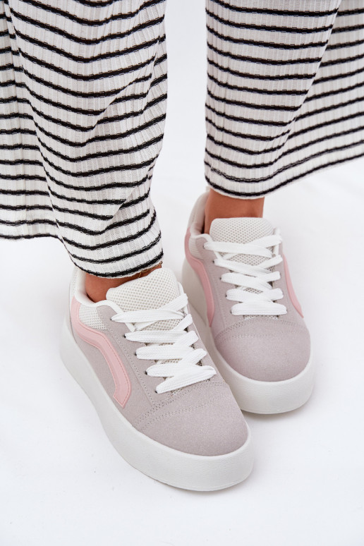 Sneakers model schoenen Dames met platform grijs Tellnira