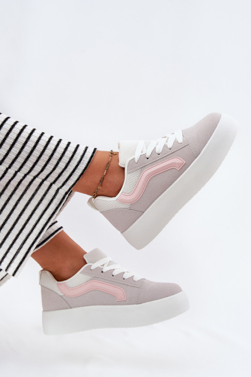 Sneakers model schoenen Dames met platform grijs Tellnira