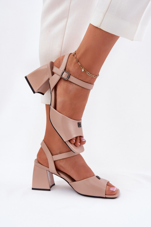 Damen-Sandalen mit hohen Absätzen Vinceza 62235 Beige