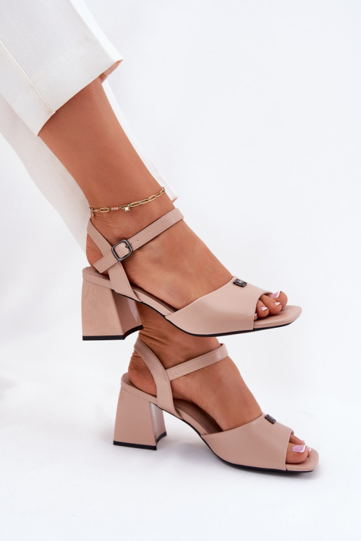 Damessandalen met hoge hakken Vinceza 62235 beige Damessandalen met hoge hakken Vinceza 62235 beige