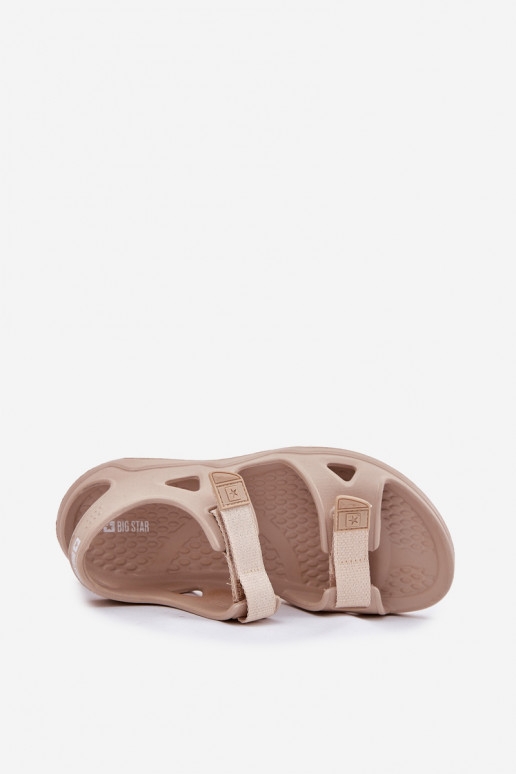 Leichte Hausschuhe Damensandalen mit einer Plattform Big Star RR274A515 Beige Leichte Hausschuhe Damensandalen mit einer Plattform Big Star RR274A515 Beige