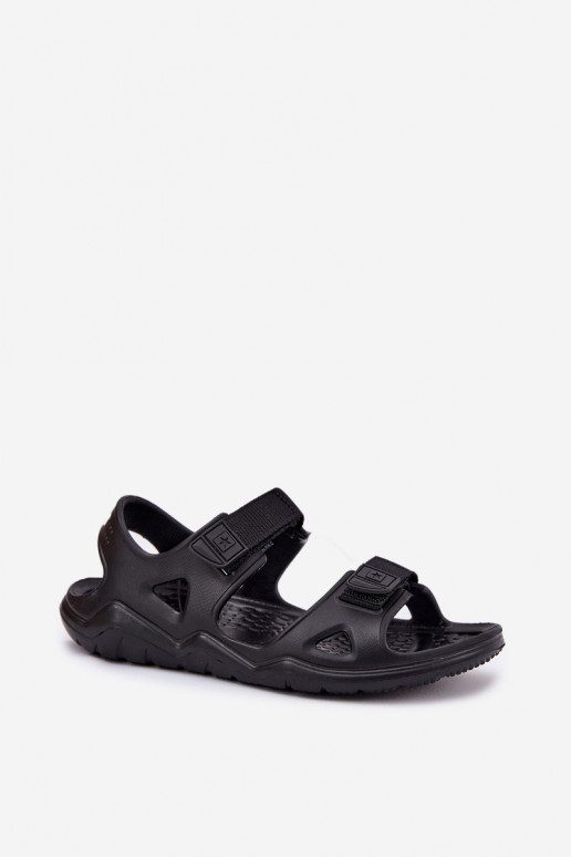 Leichte Hausschuhe Damensandalen mit einer Plattform Big Star RR274A512 schZuarze Farbe