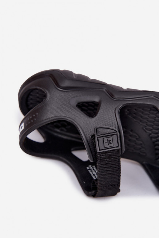 Leichte Hausschuhe Damensandalen mit einer Plattform Big Star RR274A512 schZuarze Farbe