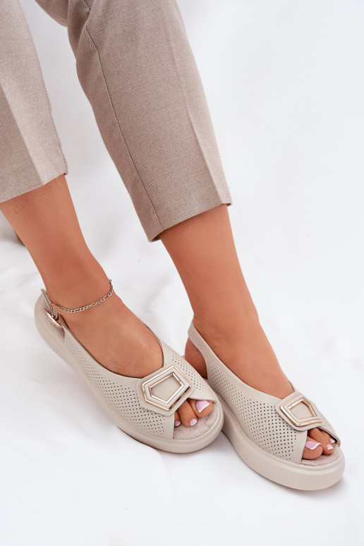 Dames sandalen Dames met ornamenten S.Barski LR51-786 beige