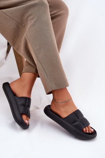 Zwarte dames lichte slippers, LEE MAYA SLIDER INOMEN LOIN 50251016
