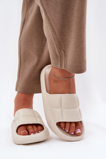 Leichte Hausschuhe Damenhausschuhe LEE MAYA SLIDER INOMEN LOIN 50251016 Beige