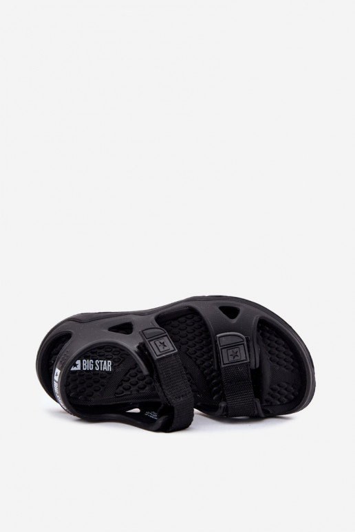 Leichte Hausschuhe Sandalen Kindisch Big Star RR374513 schZuarze Farbe