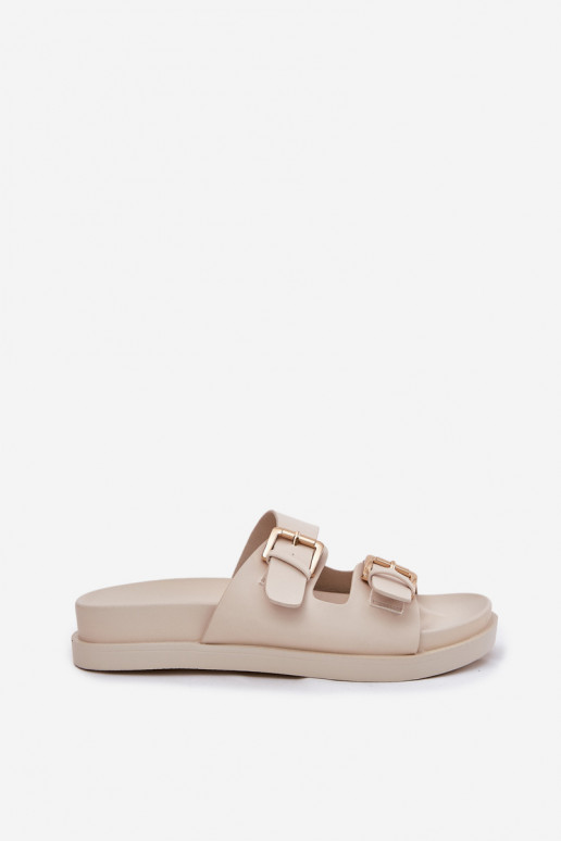 Damenhausschuhe Ze goldene Farbemi mit Schnallenmi Beige Sonarea Damenhausschuhe Ze goldene Farbemi mit Schnallenmi Beige Sonarea