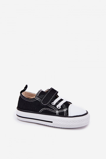 Baskets noires pour enfants avec velcro, « Obidana »