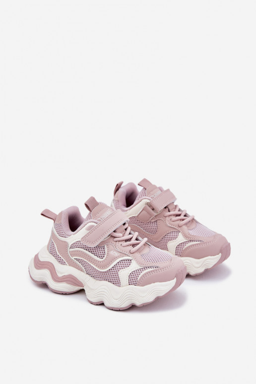 Sneakers Stilvollllschuhe Kindisch Auf dicker Sohle pinke Farbe Lianees