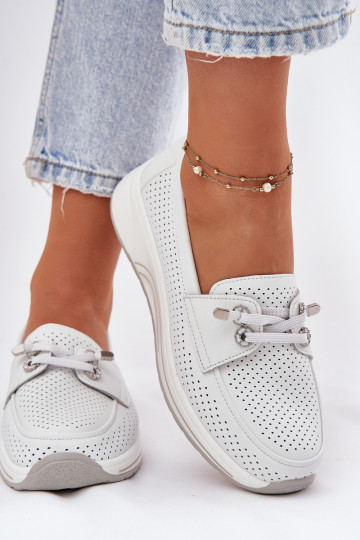 Leer schoenen Gemaakt van natuurlijk leer met platform Artiker 56C2101 Initte kleur 2