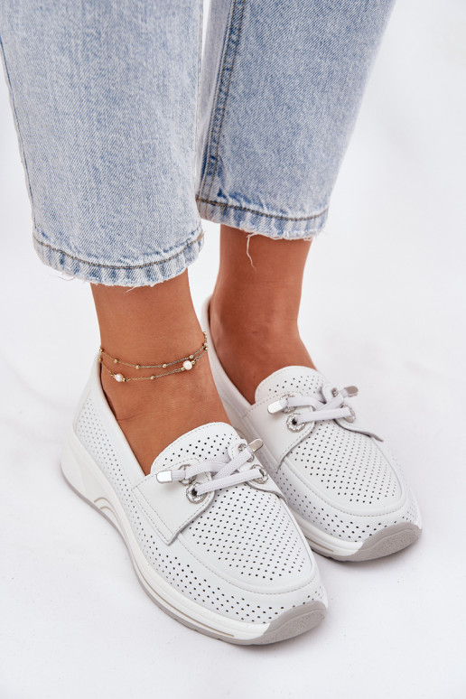 Leer schoenen Gemaakt van natuurlijk leer met platform Artiker 56C2101 Initte kleur