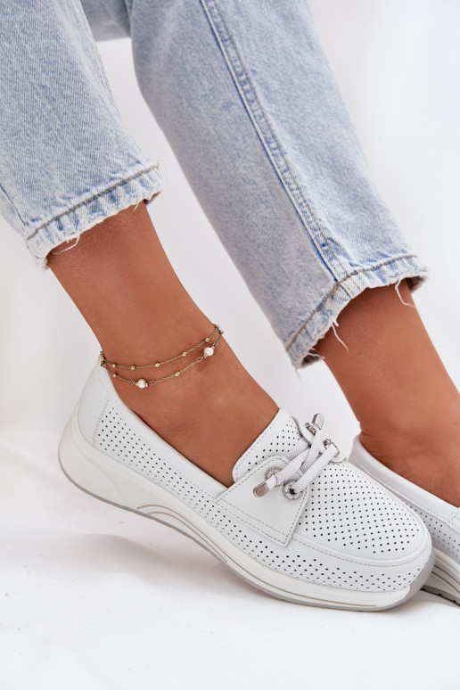 Leer schoenen Gemaakt van natuurlijk leer met platform Artiker 56C2101 Initte kleur