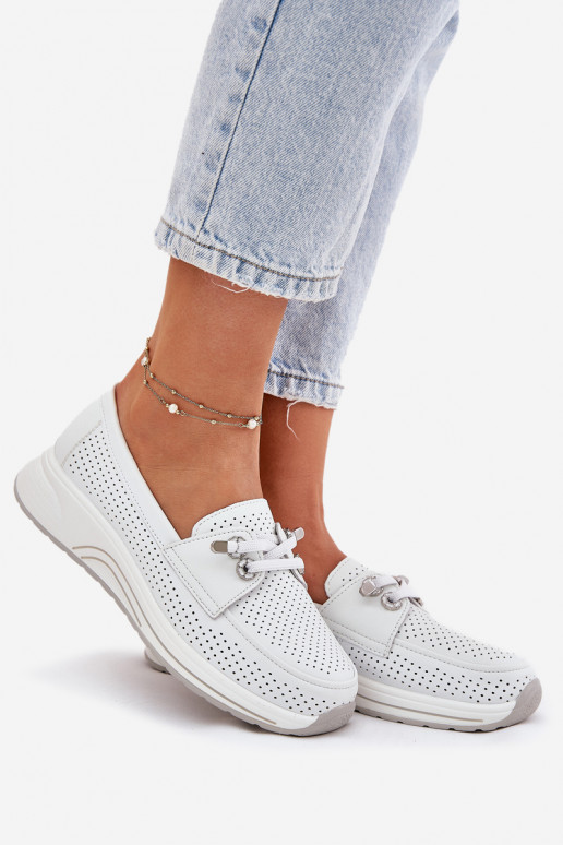 Leer schoenen Gemaakt van natuurlijk leer met platform Artiker 56C2101 Initte kleur