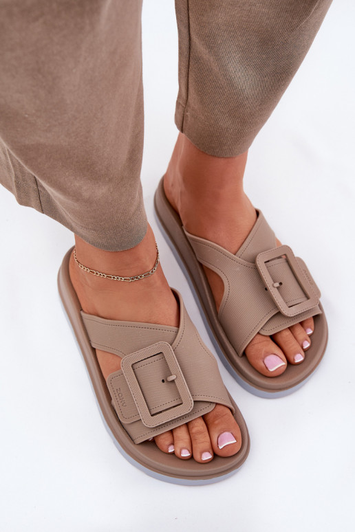 Duftend Damenhausschuhe dekorieren mit Schnallen ZAXY RR285076 Beige Duftend Damenhausschuhe dekorieren mit Schnallen ZAXY RR285076 Beige