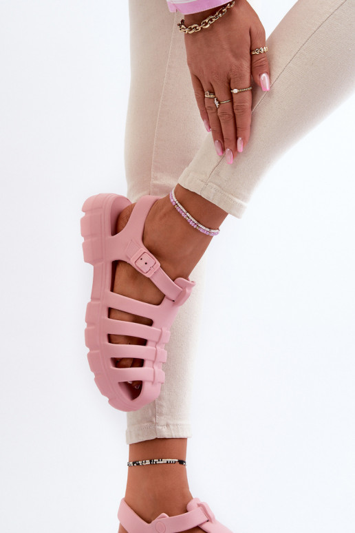 Féminin Pantoufles légères des sandales couleur rose Gasaria