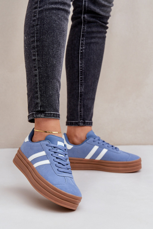 Sneakers model schoenen Dames met platform blauIn Egelia
