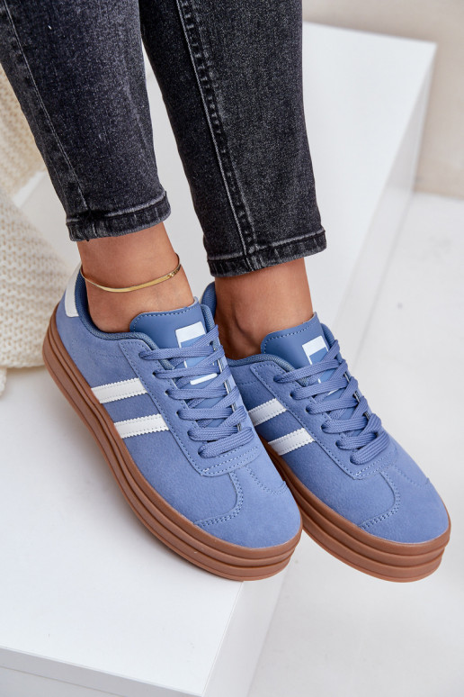 Sneakers model schoenen Dames met platform blauIn Egelia