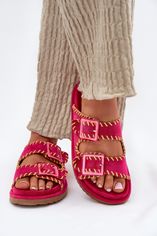 Damespantoffels met gespen I Ozdobnym Obszyciem roze Visley