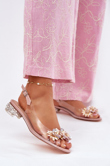 Perregimi sandalen Op een lage hak Met Decoratie D&A MR51-709 roze
