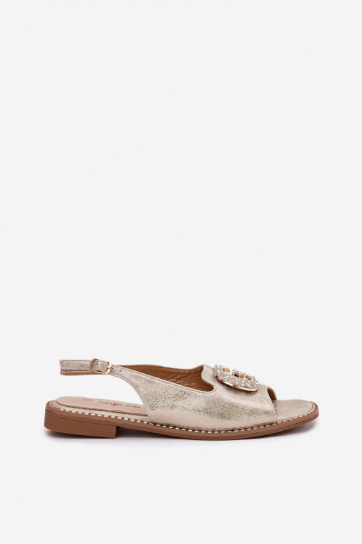 Dames sandalen Met sierlijk Detalem S.Barski KV51-081 gouden kleur