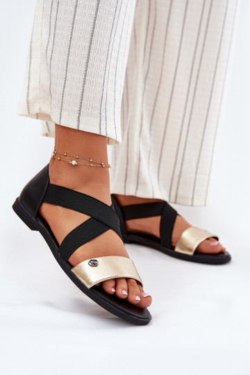 Sandalen voor dames Z Elastycznymi Paskami ZInart en-gouden kleur Het heeftrinea