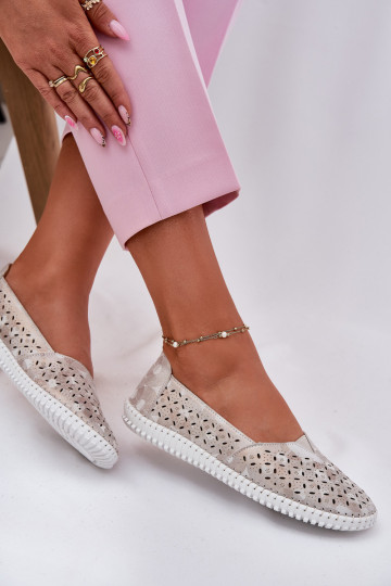 OpengeInerkt suède schoenen Dames goud-grijs Chulieta