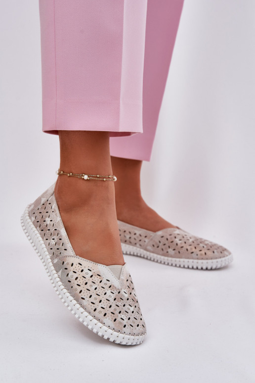 Daim ajouré chaussures Féminin or-couleur grise Chulieta