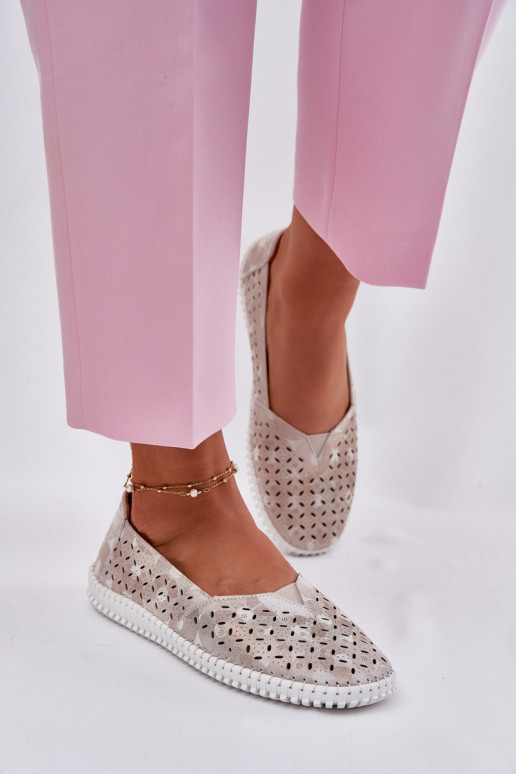 Durchbrochenes INildleder Schuhe Feminin Gold-graue Farbe Chulieta