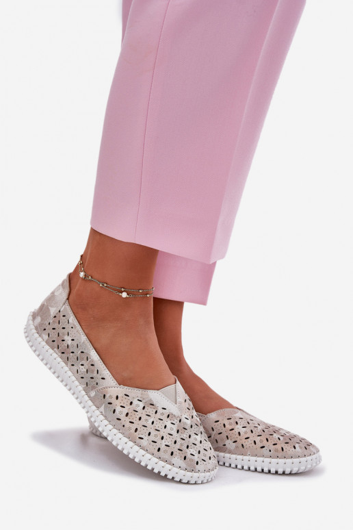 Durchbrochenes INildleder Schuhe Feminin Gold-graue Farbe Chulieta