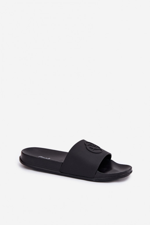 Pantoufles pour femmes Avec des décorations Tłoczeniem couleur noire Isarisa  Pantoufles pour femmes Avec des décorations Tłoczeniem couleur noire Isarisa