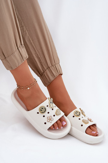 Damespantoffels LichtgeInicht pantoffels Z Przypinkami Vinceza 76055 Initte kleur